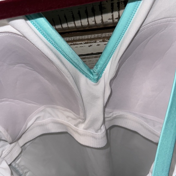 NWT Kona sol turquoise and white striped one piece with adjustable straps 18W - Picture 5 of 7